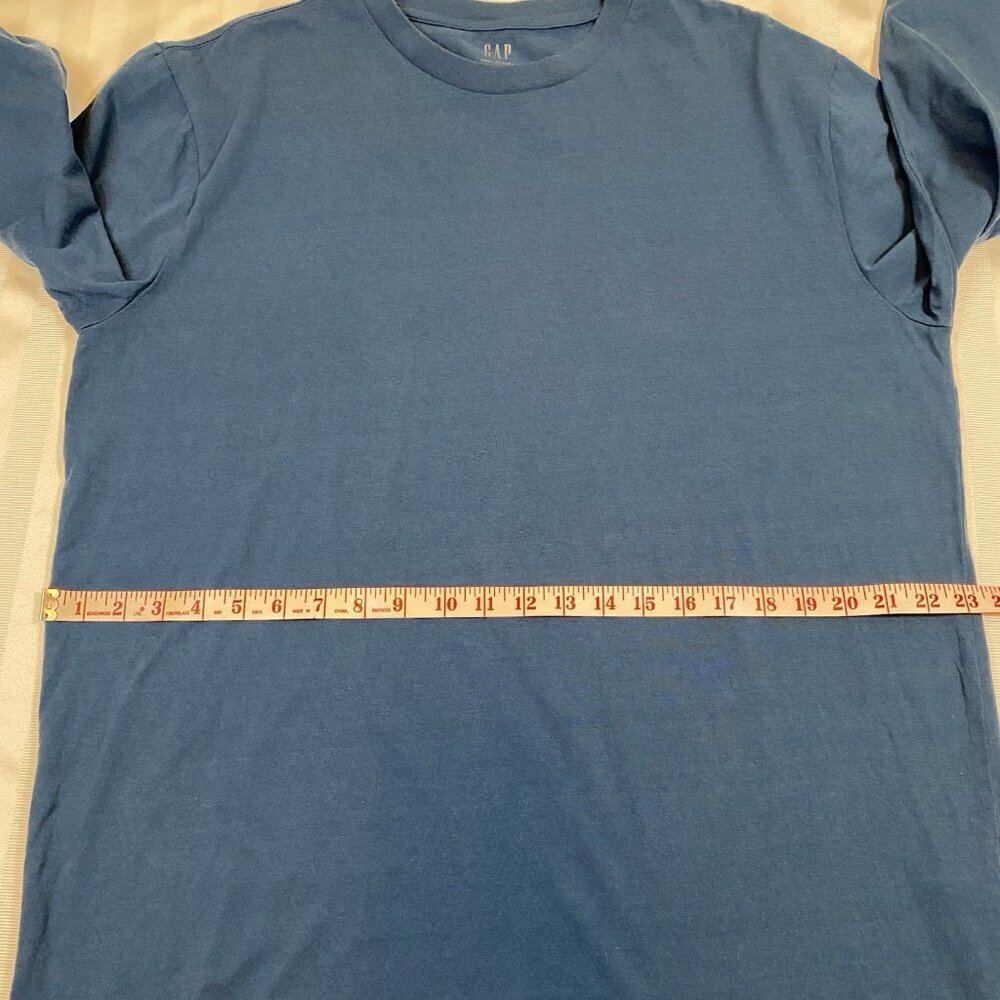 GAP Men’s Everyday Long-Sleeve Tee T-Shirt 100% Cotton Grease Blue NWT Sz Large - Picture 4 of 11